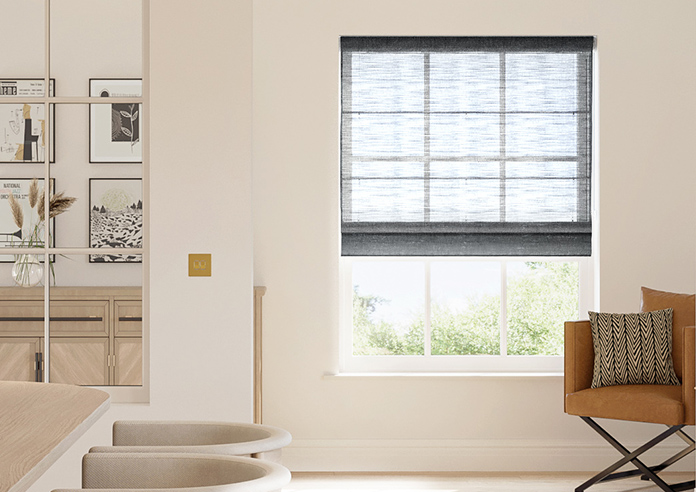 Novara Voile, Pebble Grey - Motorised Roman Blind - Image 3
